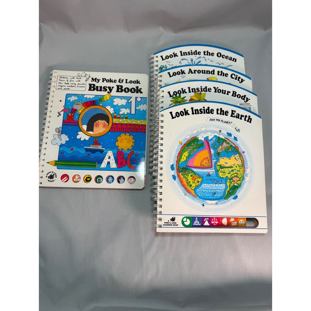 Poke & Look Learning Books Spiral Bound Interactive Educational Grosset & Dunlap